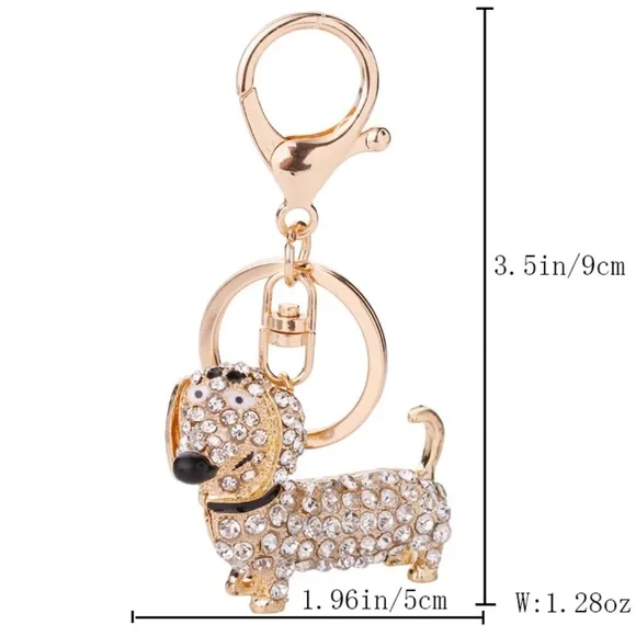 Dachshund Rhinestone Key Ring Gold Tone Dog Lover Gift New
C4 - Picture 4 of 7